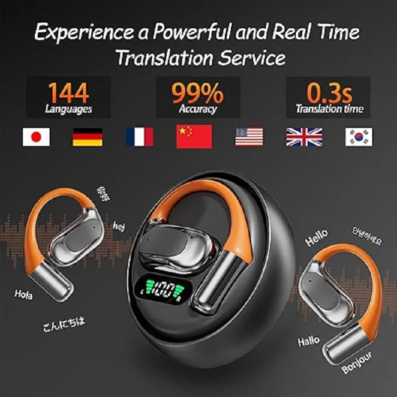 سماعة مترجم لاسلكية 144 لغة في - مراجعة Bluetooth Headset On Ear وسعره